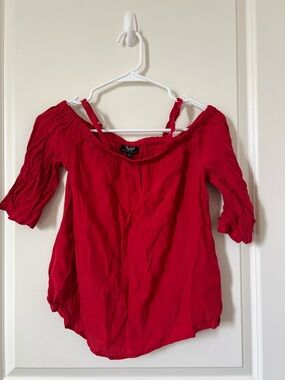 Bardot Red Off-Shoulder Top with Straps